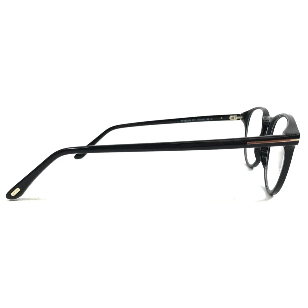 Tom Ford Eyeglasses Frames TF5803-B 001 Shiny Black Round Full Rim 51-19-145